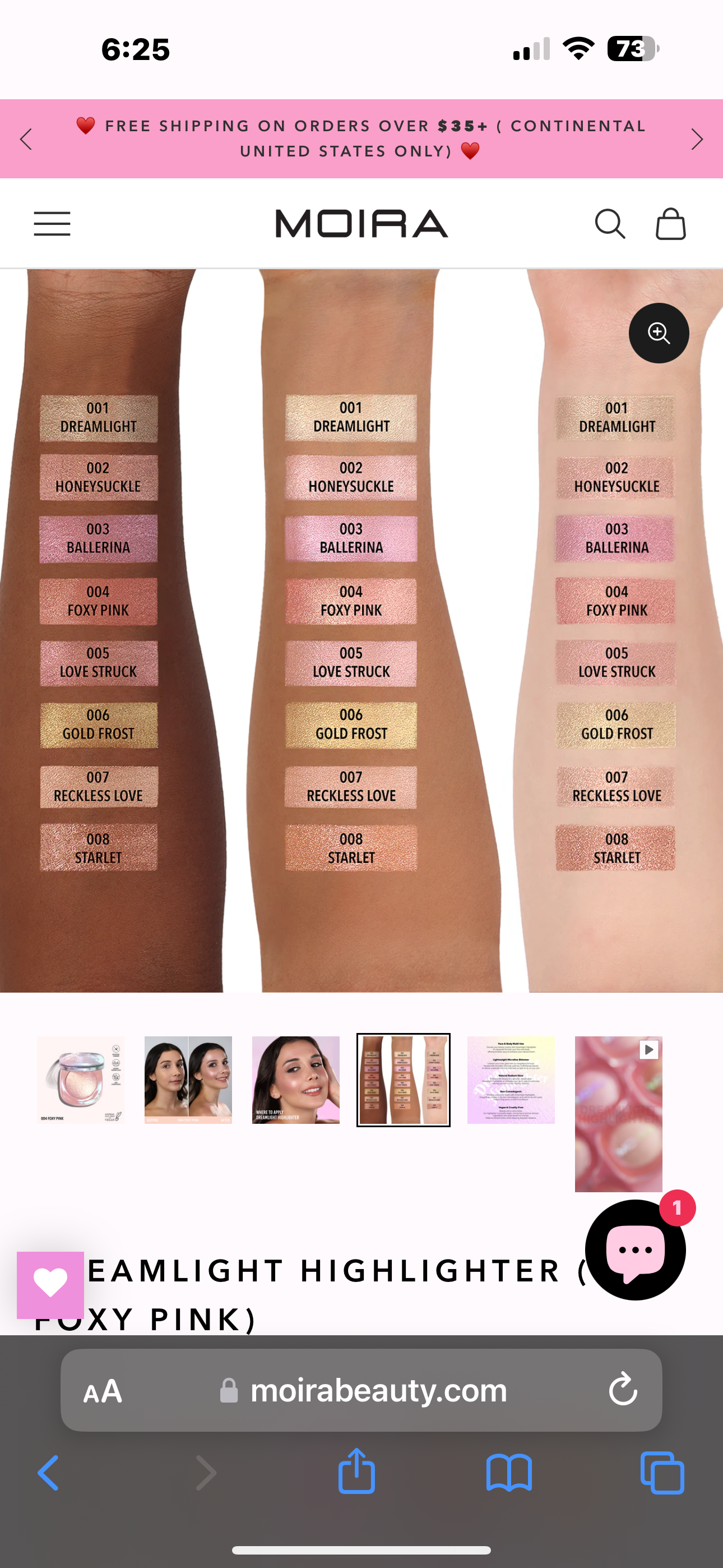 Moira cosmetics DREAMLIGHT HIGHLIGHTER