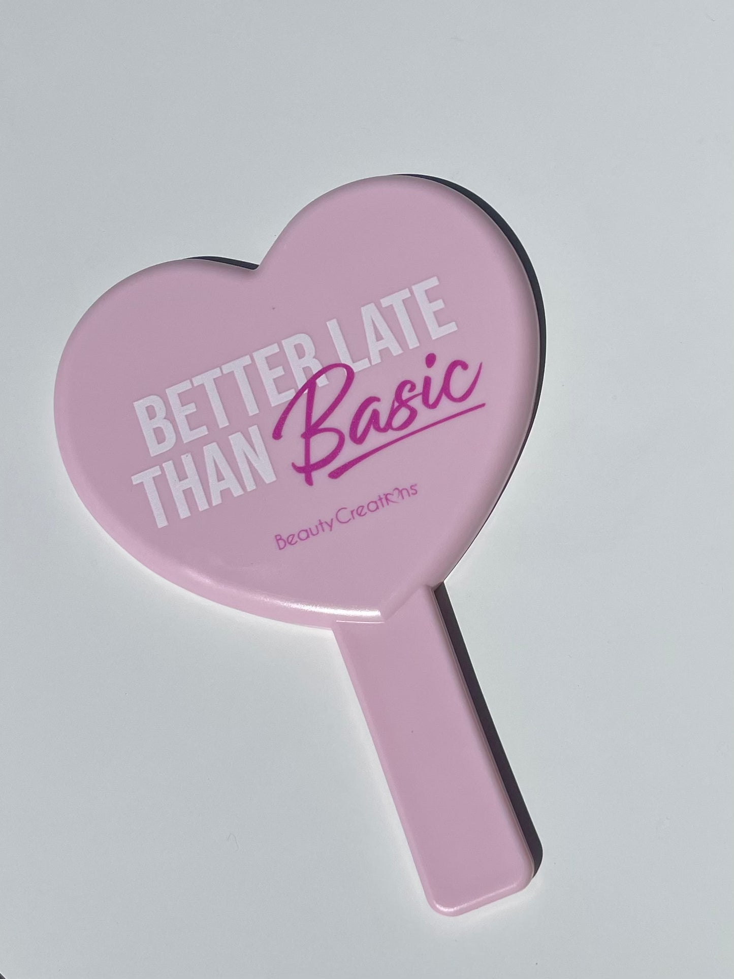 PINK HEART SHAPED MIRROR